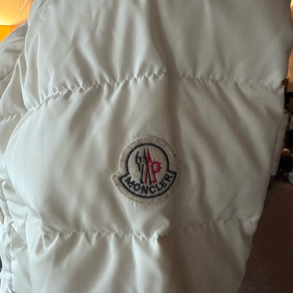 Moncler Cream Puffer Jacket with Brown Faux Fur Hood - Picture 2 of 9